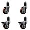Service Caster 3.5'' Maroon Poly Wheel Swivel 1-3/4'' Expanding Stem Caster Set 2 Brakes, 4PK SCC-EX20S3514-PPUB-MRN-2-PLB-2-134 - alternate 1